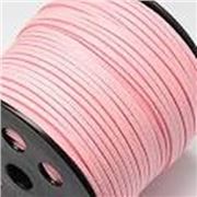 Faux Suede Cord Pink 3mm x 1.5mm per metre