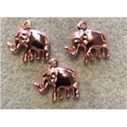 Charm Elephant 14mm Rose Gold ea.