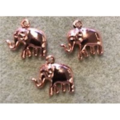 Charm Elephant 14mm Rose Gold ea.