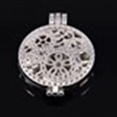 Pendant Hollow Round Diffuser Locket Silver 30mm ea.