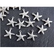 Charm Starfish Silver 15x13mm ea.