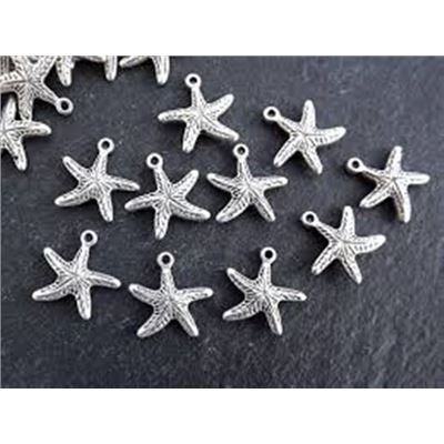 Charm Starfish Silver 15x13mm ea.