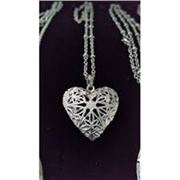 Pendant Hollow Heart Diffuser Locket Stainless Steel 31x26mm ea.