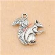 Charm Squirrel Antique Silver 21mm each