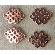 Connectors Filigree Rose Gold 18x13mm ea