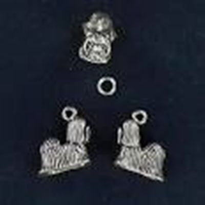 Charm Shih Tzu Dog Antique Silver 18x17mm each