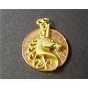 Charm Unicorn Gold 25x15mm ea