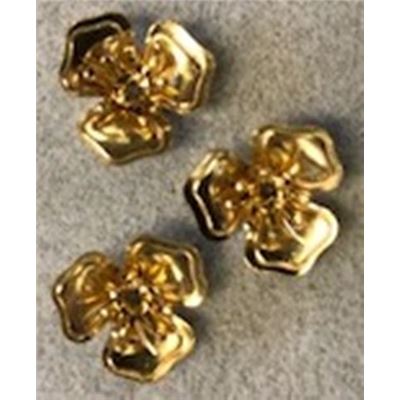 Bead Cap Brass Flower holds 4mm Bead 15mm ea