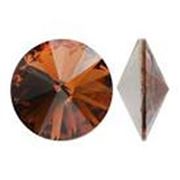 Swarovski Crystal 1122  Pointy Back Rivoli Smoked Topaz 14mm 