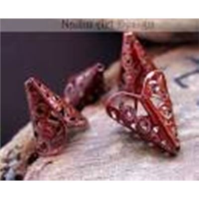 Bead Cap Large Cone Filigree Pink Copper 17mm  ea