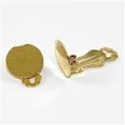 Earrings  Clip On Gold Pad 15mm per pair