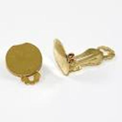 Earrings  Clip On Gold Pad 15mm per pair