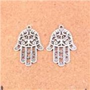 Charm Hamsa Symbol Antique Silver 21x15mm ea.