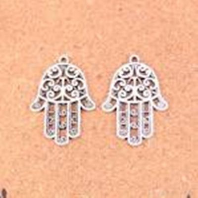Charm Hamsa Symbol Antique Silver 21x15mm ea.