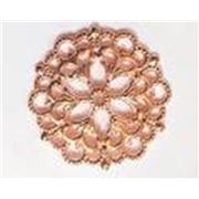 Rose Gold  Filligree Connector Flat Round 29mm each