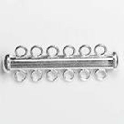 Slide Clasp 6 Strand Silver 36mm ea