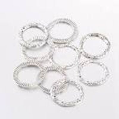 Tibetan Style Linking Rings Silver 24x2mm each