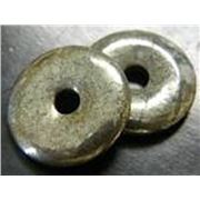 Semi Precious Pyrite Pendants Donut 40mm