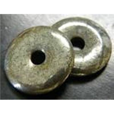 Semi Precious Pyrite Pendants Donut 40mm