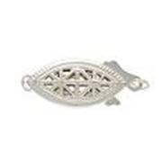 Clasp Sterling Silver Filigree Oval 5x12mm each