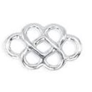 Connector 3D Knot Silver 13mm Two hole each