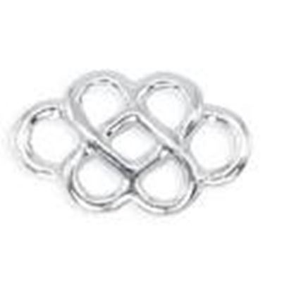 Connector 3D Knot Silver 13mm Two hole each