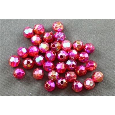 Plastic Hex Red AB 4mm - Minimum 8g