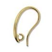 Earrings  Large hooks with Back ring (per pair) Gold  ea