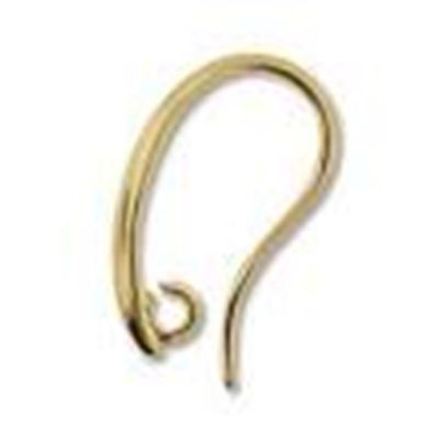 Earrings  Large hooks with Back ring (per pair) Gold  ea
