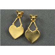 Glue On Bail Heart Shape Gold  ea