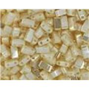Tila 1/2 cut Antique Ivory Pearl Ceylon 5mm - Tube approx 8g