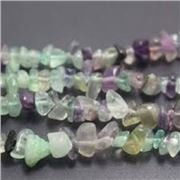 Semi Precious Strand Rainbow Fluorite Chips ea