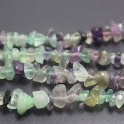 Semi Precious Strand Rainbow Fluorite Chips ea