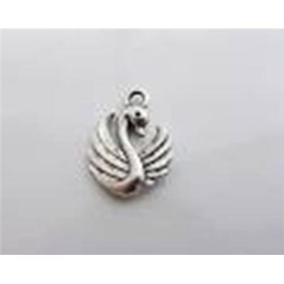 Charm Swan Antique Silver 17x13 mm each