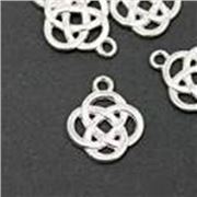 Charm Celtic Knot Antique Silver 18x15 mm ea