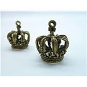 Charm Crown Antique Bronze 10x18mm each