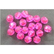 Plastic Hex Pink Transparent 4mm - Minimum 8g
