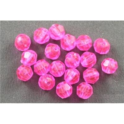 Plastic Hex Pink Transparent 4mm - Minimum 8g