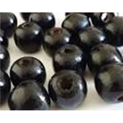 Wooden Round Black  12mm ea