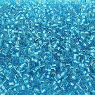 Toho Seed Bead Silver Lined Dark Aqua Square Hole 15/0 - Minimum 5g