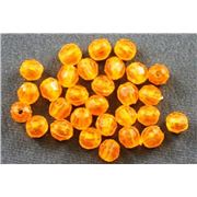 Plastic Hex Orange Fluro 4mm - Minimum 8g