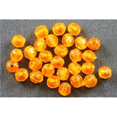 Plastic Hex Orange Fluro 4mm - Minimum 8g