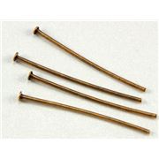 Head Pins  Thick Antique Copper 25mm Bag/50