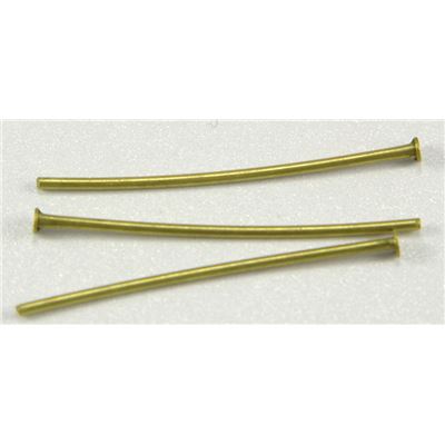 Head Pins  Thick Antique Brass 25mm Bag/50