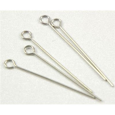 Eye Pins  Extra Fine Nickel 25mm Bag/50