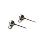 Earrings  Ball Stud with Bail (per pair) Nickel 5mm ea