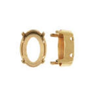 Claw Setting Oval-4120/S Gold 14x10mm 4 hole ea