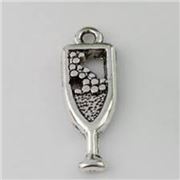 Charm Tibetan Style Wineglass Antique Silver Lead and Cadmium Free 20x7mm ea