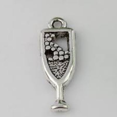 Charm Tibetan Style Wineglass Antique Silver Lead and Cadmium Free 20x7mm ea