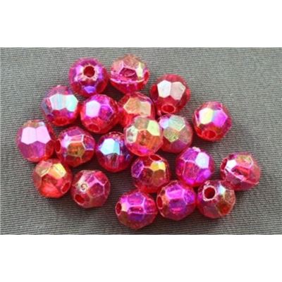 Plastic Hex Red AB 6mm - Minimum 8g